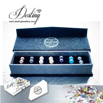 Destin bijoux cristal de Swarovski 7 jours nouvelle perle Set boucles d’oreilles